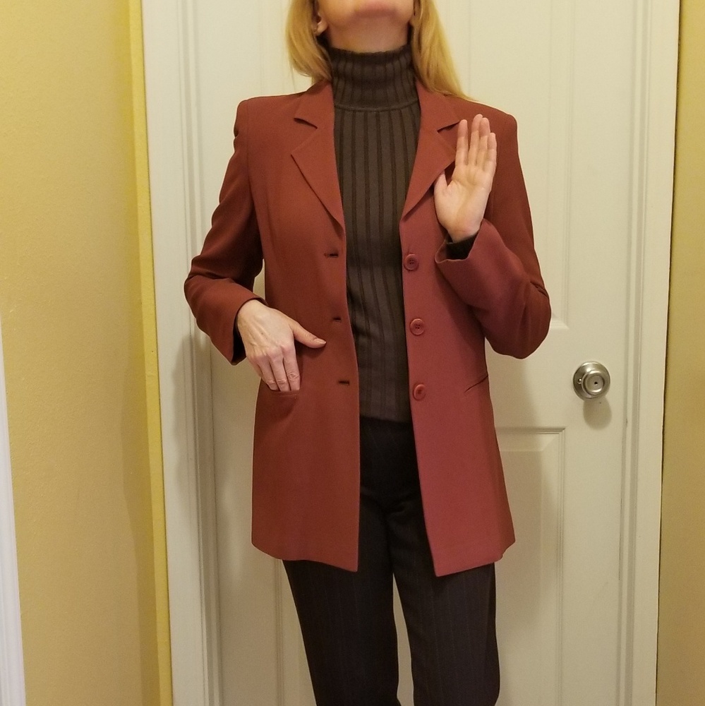 BAGUTTA GUC Jacket Persimmon Crepe sz 4 - Picture 2 of 7